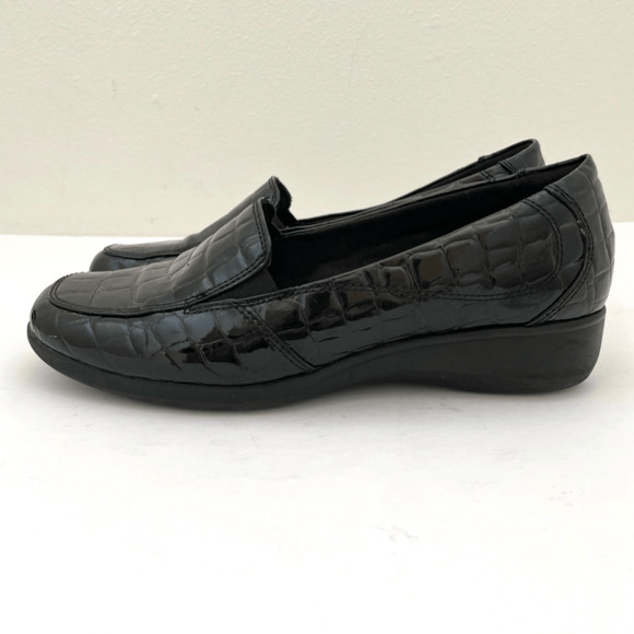 Clarks Gael Angora Black Croc Patent Leather Loafers Women’s 7.5 - Picture 7 of 10